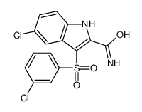 5-chloro-3-(3-chlorophenyl)sulfonyl-1H-indole-2-carboxamide Structure