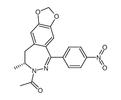 (R)-7-acetyl-8,9-dihydro-8-methyl-5-(4-nitrophenyl)-7H-1,3-dioxolo[4,5-h][2,3]-benzodiazepine结构式