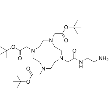 DOTA Tris-(t-butyl ester) Ethylenediamino Monoamide结构式