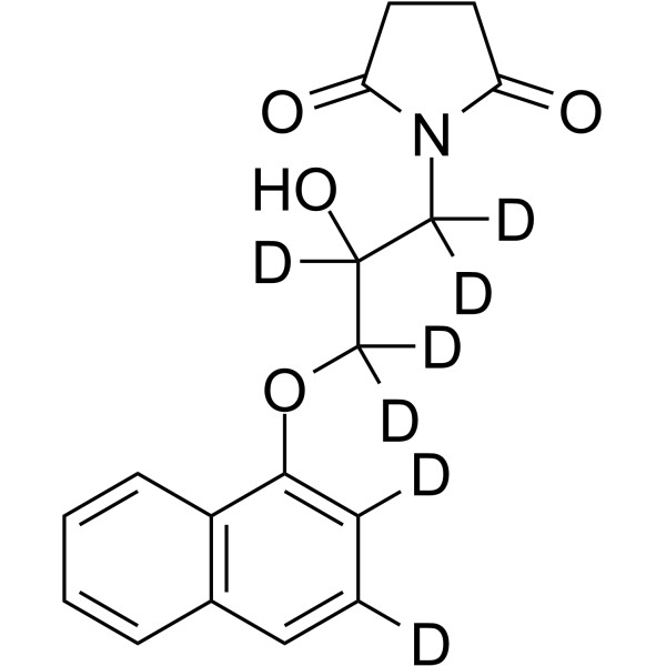 1-(2-Hydroxy-3-(naphthalen-1-yloxy)propyl)pyrrolidine-2,5-dione-d7 Structure