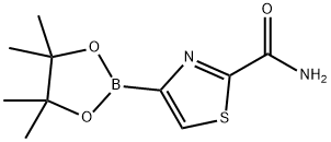 4-(4,4,5,5-Tetramethyl-1,3,2-dioxaborolan-2-yl)thiazole-2-carboxamide结构式