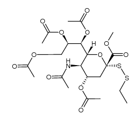 methyl 2-(ethylsulfanyl)-5-acetamido-4,7,8,9-tetra-O-acetyl-2,3,5-trideoxy-2-thio-D-glycero-α-D-galacto-2-nonulopyranosonate Structure
