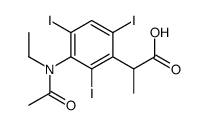 2-[3-(N-Ethylacetylamino)-2,4,6-triiodophenyl]propionic acid structure