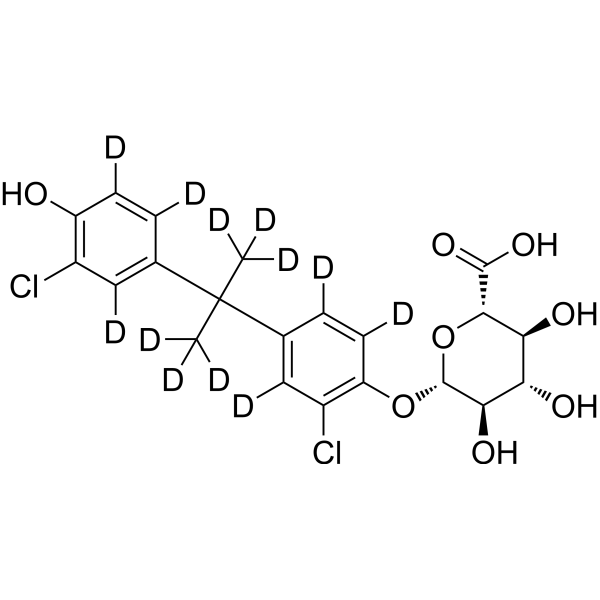 2,2'-Dichloro bisphenol a mono-D-glucuronide-d12 Structure