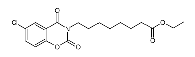 ethyl 8-(6-chloro-2H-1,3-benzoxazine-2,4(3H)-dionyl)octanoate结构式