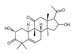 (9β,10α)-2β,16α-Dihydroxy-4,4,9,14-tetramethyl-19-norpregna-5-ene-3,11,20-trione结构式