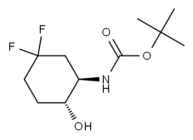 tert-butyl N-[trans-5,5-difluoro-2-hydroxy-cyclohexyl]carbamate Structure