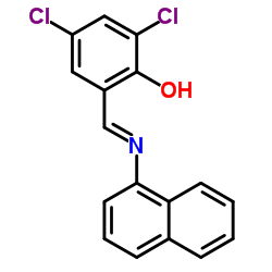 2,4-Dichloro-6-[(E)-(1-naphthylimino)methyl]phenol Structure