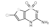 3-Amino-6-chloro-4H-thieno[3,2-e]-1,2,4-thiadiazine 1,1-dioxide Structure