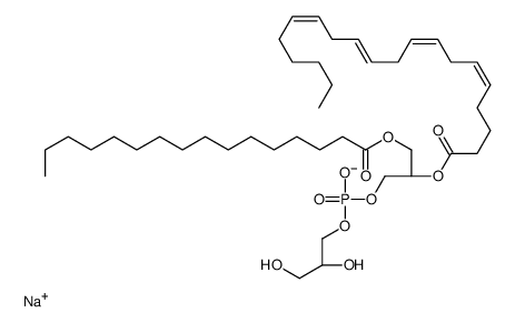 sodium,2,3-dihydroxypropyl [(2R)-3-hexadecanoyloxy-2-[(5Z,8Z,11Z,14Z)-icosa-5,8,11,14-tetraenoyl]oxypropyl] phosphate Structure