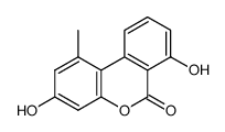 3,7-Dihydroxy-1-methyl-6H-dibenzo[b,d]pyran-6-one结构式