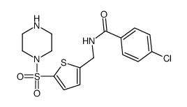 4-chloro-N-[(5-piperazin-1-ylsulfonylthiophen-2-yl)methyl]benzamide Structure