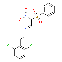 2-NITRO-2-(PHENYLSULFONYL)ACETALDEHYDE O-(2,6-DICHLOROBENZYL)OXIME结构式