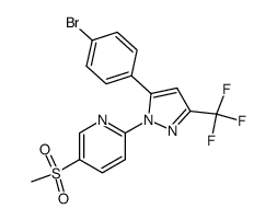 5-Methylsulfonyl-2-[5-(4-bromophenyl)-3-trifluoromethyl-1H-pyrazol-1-yl]pyridine结构式