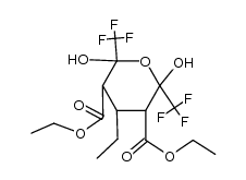 diethyl 4-ethyl-2,6-dihydroxy-2,6-bis(trifluoromethyl)tetrahydro-2H-pyran-3,5-dicarboxylate Structure