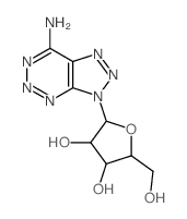 2-(5-amino-2,3,4,7,8,9-hexazabicyclo[4.3.0]nona-1,3,5,7-tetraen-9-yl)-5-(hydroxymethyl)oxolane-3,4-diol结构式