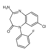 4-amino-8-chloro-1-(2-fluoro-phenyl)-1,3-dihydro-benzo[b][1,4]diazepin-2-one结构式