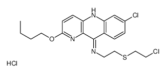 2-butoxy-7-chloro-N-[2-(2-chloroethylsulfanyl)ethyl]benzo[b][1,5]naphthyridin-1-ium-10-amine,chloride Structure