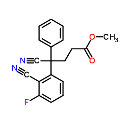 Methyl 4-cyano-4-(2-cyano-3-fluorophenyl)-4-phenylbutanoate Structure