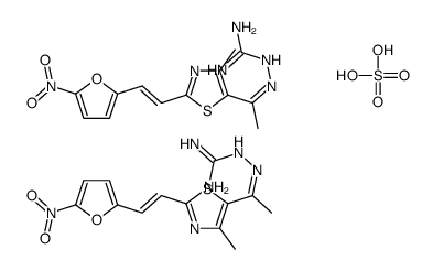 2-[(Z)-1-[4-methyl-2-[(E)-2-(5-nitrofuran-2-yl)ethenyl]-1,3-thiazol-5-yl]ethylideneamino]guanidine,sulfuric acid Structure
