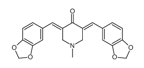 (3Z,5E)-3,5-bis(1,3-benzodioxol-5-ylmethylidene)-1-methylpiperidin-4-one结构式