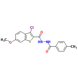 3-Chloro-6-methoxy-N'-(4-methylbenzoyl)-1-benzothiophene-2-carbohydrazide Structure
