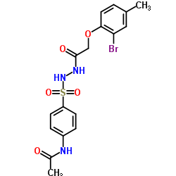 N-[4-({2-[(2-Bromo-4-methylphenoxy)acetyl]hydrazino}sulfonyl)phenyl]acetamide Structure