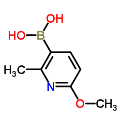 (6-甲氧基-2-甲基吡啶-3-基)硼酸结构式