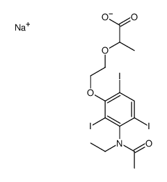 sodium,2-[2-[3-[acetyl(ethyl)amino]-2,4,6-triiodophenoxy]ethoxy]propanoate Structure