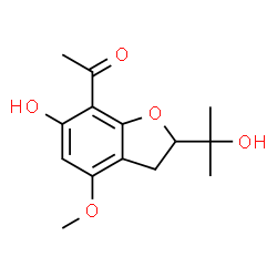 (+)-7-Acetyl-2,3-dihydro-6-hydroxy-2-(1-hydroxy-1-methylethyl)-4-methoxybenzofuran structure