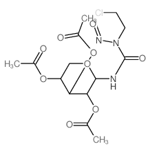 1-(2-chloroethyl)-1-nitroso-3-(2,3,4-tri-O-acetyl-β-D-xylopyranosyl)urea结构式