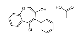 acetic acid,5-chloro-4-phenyl-1-benzoxepin-3-ol结构式