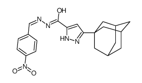5-(1-adamantyl)-N-[(E)-(4-nitrophenyl)methylideneamino]-1H-pyrazole-3-carboxamide结构式