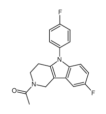 2-acetyl-8-fluoro-5-(4-fluoro-phenyl)-2,3,4,5-tetrahydro-1H-pyrido[4,3-b]indole结构式