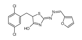 5-[(2,5-dichlorophenyl)methyl]-2-[(2E)-2-(furan-2-ylmethylidene)hydrazinyl]-1,3-thiazol-4-one Structure