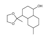 6-methyl-4-(2-methyl-1,3-dioxolan-2-yl)-1,2,3,4,4a,5,6,7,8,8a-decahydronaphthalen-1-ol结构式