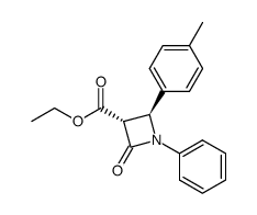 (3R,4R)-2-Oxo-1-phenyl-4-p-tolyl-azetidine-3-carboxylic acid ethyl ester Structure