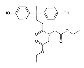 {[4,4-bis-(4-hydroxyphenyl)-pentanoyl]-ethoxycarbonyl-methylamino}-acetic acid ethyl ester结构式