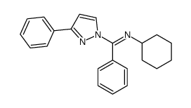 N-cyclohexyl-1-phenyl-1-(3-phenylpyrazol-1-yl)methanimine Structure