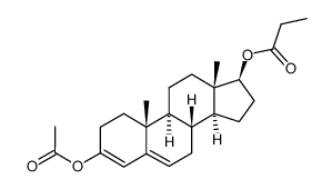 3-acetoxy-17β-(1-oxopropoxy)-androsta-3,5-diene Structure