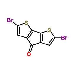 2,6-二溴-4H-环戊并[1,2-b:5,4-b]二噻吩-4-酮结构式
