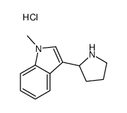 1-methyl-3-pyrrolidin-1-ium-2-ylindole,chloride Structure