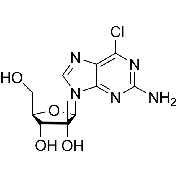 2-Amino-6-chloro-9-(2-C-Methyl-β-D-ribofuranosyl)-9H-purine Structure