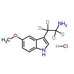 2-(5-Methoxy-1H-indol-3-yl)(2H4)ethanamine hydrochloride (1:1)结构式