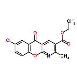 Ethyl 7-chloro-2-methyl-5-oxo-5H-chromeno[2,3-b]pyridine-3-carboxylate结构式