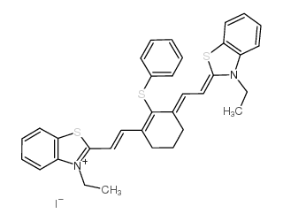 3-ethyl-2-[2-[3-[2-(3-ethyl-1,3-benzothiazol-3-ium-2-yl)ethenyl]-2-phenylsulfanylcyclohex-2-en-1-ylidene]ethylidene]-1,3-benzothiazole,iodide Structure