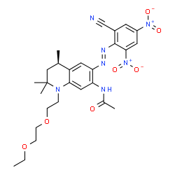 N-[[6-[(2-Cyano-4,6-dinitrophenyl)azo]-1-[2-(2-ethoxyethoxy)ethyl]-1,2,3,4-tetrahydro-2,2,4-trimethylquinolin]-7-yl]acetamide结构式