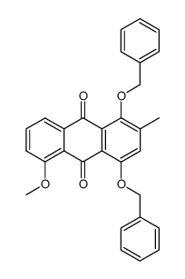 1,4-bis(benzyloxy)-5-methoxy-2-methylanthracene-9,10-dione结构式