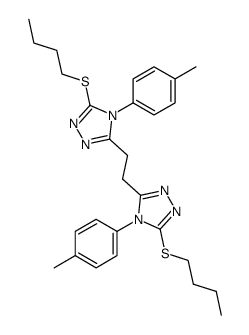 1,2-Bis(4-(4-methylphenyl)-5-n-butylmercapto-1,2,4-triazol-3-yl)ethane结构式