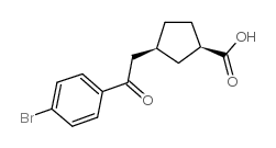 cis-3-[2-(4-bromophenyl)-2-oxoethyl]cyclopentane-1-carboxylic acid Structure